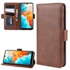 For Huawei Y6 Pro 2019 Double Buckle Crazy Horse Business Mobile Phone Holster with Card Wallet Bracket Function(Brown) - 1