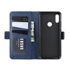 For Huawei Y6 2019 Double Buckle Crazy Horse Business Mobile Phone Holster with Card Wallet Bracket Function(Blue) - 5