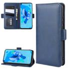 For Huawei P20 Lite 2019 / Nova 5i Double Buckle Crazy Horse Business Mobile Phone Holster with Card Wallet Bracket Function(Blue) - 1