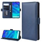 For Huawei P Smart Z/Y9 Prime 2019/ Enjoy 10 Plus Double Buckle Crazy Horse Business Mobile Phone Holster with Card Wallet Bracket Function(Blue) - 1