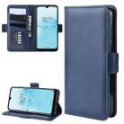 For Huawei Y5 2019 Double Buckle Crazy Horse Business Mobile Phone Holster with Card Wallet Bracket Function(Blue) - 1