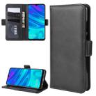 For Huawei P30 Lite / Nova 4e Double Buckle Crazy Horse Business Mobile Phone Holster with Card Wallet Bracket Function(Black) - 1
