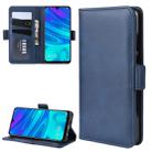 For Huawei P30 Lite / Nova 4e Double Buckle Crazy Horse Business Mobile Phone Holster with Card Wallet Bracket Function(Blue) - 1
