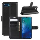 For Oppo Reno A Litchi Texture Horizontal Flip Leather Case with Wallet & Holder & Card Slots(Black) - 1