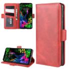 For LG G8S ThinQ Double Buckle Crazy Horse Business Mobile Phone Holster with Card Wallet Bracket Function(Red) - 1