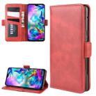 For LG G8X ThinQ Double Buckle Crazy Horse Business Mobile Phone Holster with Card Wallet Bracket Function(Red) - 1