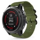 For Garmin Fenix 5 22mm Three-ring Nylon Watch Band(Army Green) - 1