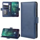 For Nokia 6.2 Double Buckle Crazy Horse Business Mobile Phone Holster with Card Wallet Bracket Function(Blue) - 1