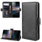 For Sony Xperia L3 Double Buckle Crazy Horse Business Mobile Phone Holster with Card Wallet Bracket Function(Black) - 1