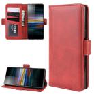 For Sony Xperia L3 Double Buckle Crazy Horse Business Mobile Phone Holster with Card Wallet Bracket Function(Red) - 1