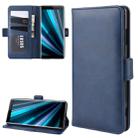 For Sony Xperia XZ3 Double Buckle Crazy Horse Business Mobile Phone Holster with Card Wallet Bracket Function(Blue) - 1