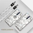 For OPPO Reno2 Fashion Clock Pattern Rhinestone Mobile Phone Shell with Bracket / Hand Rope / Lanyard(White) - 1