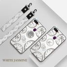 For OPPO A7x / F9 Fashion Clock Pattern Rhinestone Mobile Phone Shell with Bracket / Hand Rope / Lanyard(White) - 1