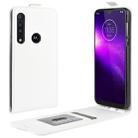 For Motorola One Macro / G8 Play Crazy Horse Vertical Flip Leather Protective Case(White) - 1