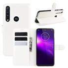 For Motorola One Macro / G8 Play Litchi Texture Horizontal Flip Leather Case with Wallet & Holder & Card Slots(White) - 1