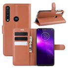 For Motorola One Macro / G8 Play Litchi Texture Horizontal Flip Leather Case with Wallet & Holder & Card Slots(Brown) - 1