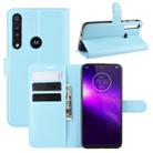 For Motorola One Macro / G8 Play Litchi Texture Horizontal Flip Leather Case with Wallet & Holder & Card Slots(Blue) - 1