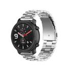 Applicable To Ticwatch Generation / Moto360 Second Generation 460 / Samsung GearS3 / Huawei GT 22mm Butterfly Buckle 3-Beads Stainless Steel Metal Watch Band(Silver) - 1