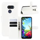 For LG K40S Litchi Texture Horizontal Flip Leather Case with Wallet & Holder & Card Slots(White) - 1