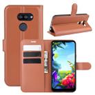 For LG K40S Litchi Texture Horizontal Flip Leather Case with Wallet & Holder & Card Slots(Brown) - 1