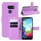 For LG K40S Litchi Texture Horizontal Flip Leather Case with Wallet & Holder & Card Slots(Purple) - 1