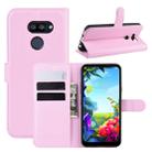For LG K40S Litchi Texture Horizontal Flip Leather Case with Wallet & Holder & Card Slots(Pink) - 1