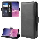For Galaxy S10 Plus Double Buckle Crazy Horse Business Mobile Phone Holster with Card Wallet Bracket Function(Black) - 1