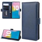 For Galaxy Note 10 Plus Dual-side Magnetic Buckle Horizontal Flip Leather Case with Holder & Card Slots & Wallet & Photo Frame(Blue) - 1