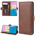 For Galaxy Note 10 Plus Dual-side Magnetic Buckle Horizontal Flip Leather Case with Holder & Card Slots & Wallet & Photo Frame(Brown) - 1