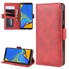 For Galaxy A7 2018 Double Buckle Crazy Horse Business Mobile Phone Holster with Card Wallet Bracket Function(Red) - 1