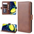 For Galaxy A80/A90 Double Buckle Crazy Horse Business Mobile Phone Holster with Card Wallet Bracket Function(Brown) - 1
