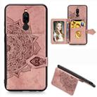 For Xiaomi Redmi 8 Mandala Embossed Magnetic Cloth PU + TPU + PC Case with Holder & Card Slots & Wallet & Photo Frame & Strap(Rose Gold) - 1