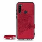 For Xiaomi Redmi Note 8 Mandala Embossed Magnetic Cloth PU + TPU + PC Case with Holder & Card Slots & Wallet & Photo Frame & Strap(Red) - 8