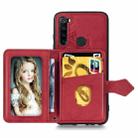 For Xiaomi Redmi Note 8 Mandala Embossed Magnetic Cloth PU + TPU + PC Case with Holder & Card Slots & Wallet & Photo Frame & Strap(Red) - 9
