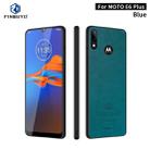 For MOTO E6 plus PINWUYO Pin Rui Series Classical Leather, PC + TPU + PU Leather Waterproof And Anti-fall All-inclusive Protective Shell(Blue) - 1