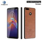 For MOTO E6 play PINWUYO Pin Rui Series Classical Leather, PC + TPU + PU Leather Waterproof And Anti-fall All-inclusive Protective Shell(Brown) - 1