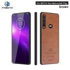For MOTO G8 Play / one macro PINWUYO Pin Rui Series Classical Leather, PC + TPU + PU Leather Waterproof And Anti-fall All-inclusive Protective Shell(Brown) - 1