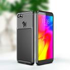 For Motorola Moto E6 Play Carbon Fiber Texture Shockproof TPU Case(Black) - 1