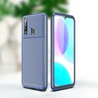 For Vivo U3 / Y19 Carbon Fiber Texture Shockproof TPU Case(Blue) - 1