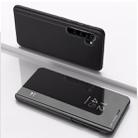 For Xiaomi Mi CC9 Pro Plated Mirror Horizontal Flip Leather Case with Holder(Black) - 1