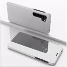 For Xiaomi Mi CC9 Pro Plated Mirror Horizontal Flip Leather Case with Holder(Silver) - 1