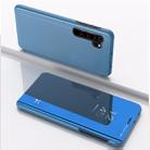 For Xiaomi Mi CC9 Pro Plated Mirror Horizontal Flip Leather Case with Holder(Blue) - 1