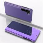 For Xiaomi Mi CC9 Pro Plated Mirror Horizontal Flip Leather Case with Holder(Dark Purple) - 1