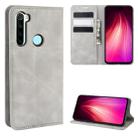 For Xiaomi Redmi Note 8 Retro-skin Business Magnetic Suction Leather Case with Holder & Card Slots & Wallet(Grey) - 1