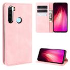 For Xiaomi Redmi Note 8 Retro-skin Business Magnetic Suction Leather Case with Holder & Card Slots & Wallet(Pink) - 1