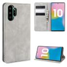 For Galaxy Note10+   Retro-skin Business Magnetic Suction Leather Case with Holder & Card Slots & Wallet(Grey) - 1