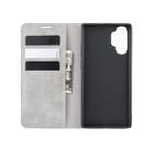 For Galaxy Note10+   Retro-skin Business Magnetic Suction Leather Case with Holder & Card Slots & Wallet(Grey) - 9