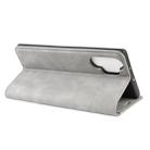 For Galaxy Note10+   Retro-skin Business Magnetic Suction Leather Case with Holder & Card Slots & Wallet(Grey) - 11