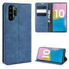 For Galaxy Note10+   Retro-skin Business Magnetic Suction Leather Case with Holder & Card Slots & Wallet(Dark Blue) - 1