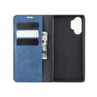 For Galaxy Note10+   Retro-skin Business Magnetic Suction Leather Case with Holder & Card Slots & Wallet(Dark Blue) - 9